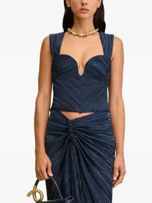 плиссированный топ с вырезом в форме сердца