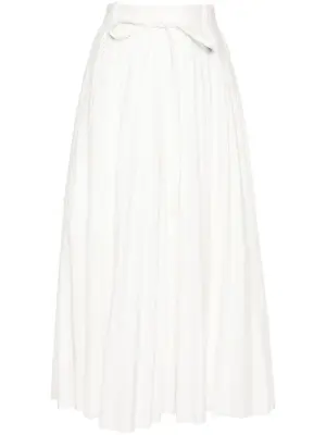 Плиссированная юбка из смесового льна