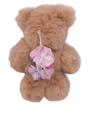 Брелок-аксессуар из искусственного меха с цветочным узором