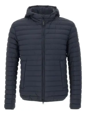 Стеганый пуховик с капюшоном