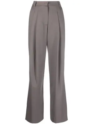 Брюки с завышенной талией и складками