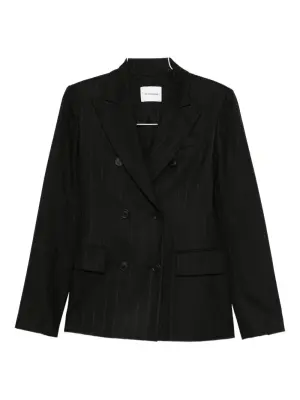 Двубортный пиджак в тонкую полоску