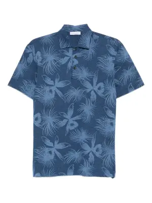 Рубашка поло с цветочным принтом