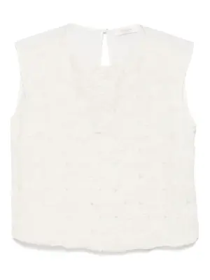 Блузка с цветочной аппликацией