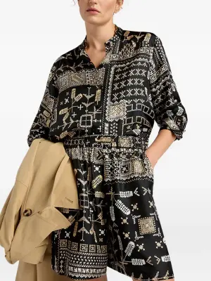 Шорты из шелкового твила с принтом