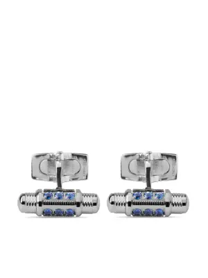 Запонки Lumen из белого золота с сапфирами и бриллиантами