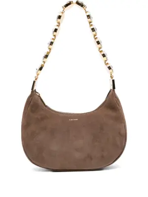 Сумка через плечо из замши с отделкой кристаллами