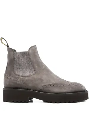 Ботинки челси с брогированием