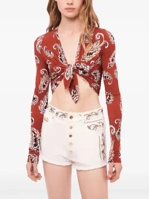 джинсовые шорты с вышивкой