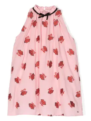 Платье без рукавов с принтом