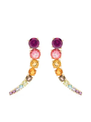 Серьги из желтого золота с камнями