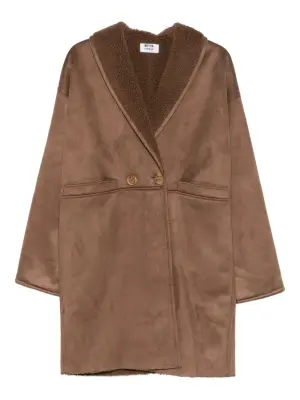 Двубортное пальто с флисовой подкладкой