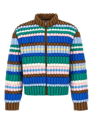 Стеганая куртка с 3D-эффектом и полосками