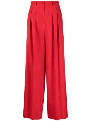 Шерстяные брюки палаццо складками