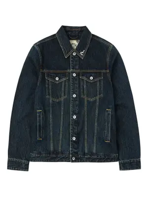 Джинсовая куртка с застежкой на пуговицы и принтом в виде мазков кисти