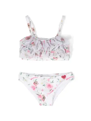 Бикини с оборками и цветочным принтом