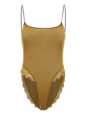 Бархатное кружевное боди