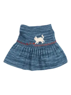 Юбка с интарсией в виде котёнка