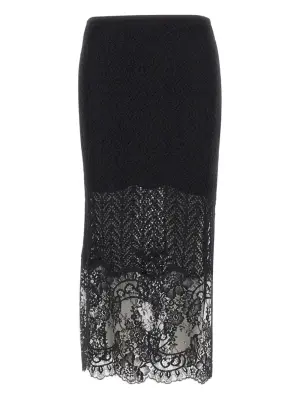 Фактурная юбка миди с кружевом
