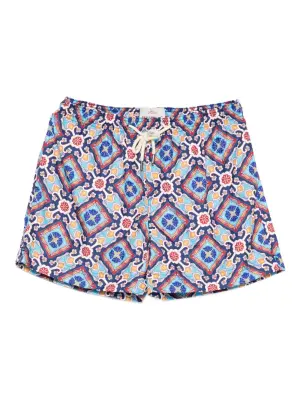 Плавки-шорты с кулиской и узором