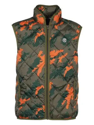 Стеганый жилет с камуфляжным принтом