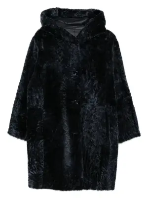Дубленка из овчины с капюшоном