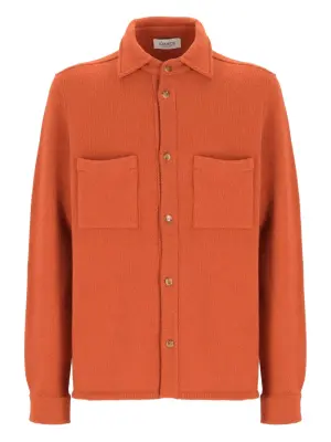 Куртка-рубашка с карманами в рубчик