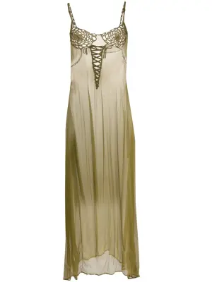 Сетчатое платье с вышивкой