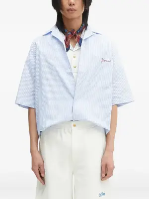 Полосатая рубашка с вышивкой