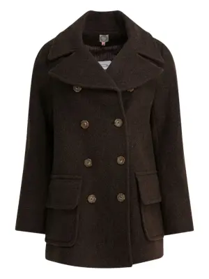 Двубортное шерстяное пальто
