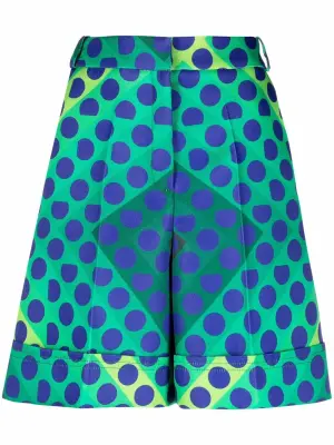 Шорты с завышенной талией и графичным принтом