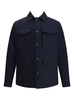 Пиджак с клапанными карманами на пуговицах