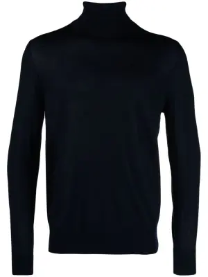 Джемпер тонкой вязки с высоким воротником