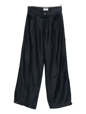 Джинсы свободного кроя из денима на кулиске