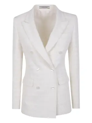 Двубортный твидовый пиджак