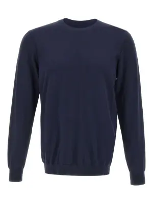 свитер с круглым вырезом и отделкой в рубчик