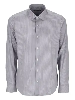 рубашка в тонкую полоску с длинными рукавами