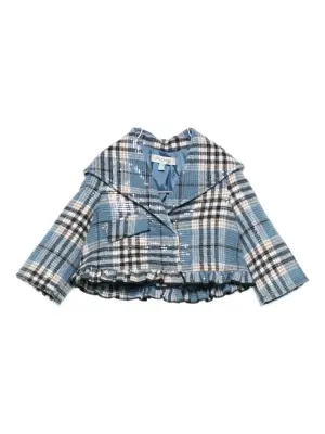 Куртка в клетку с отделкой из пайеток