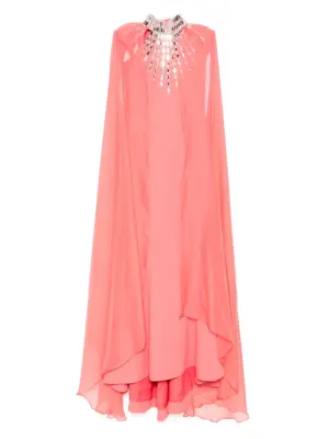 декорированное платье с кейпом