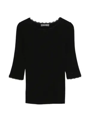 Футболка с кружевной отделкой