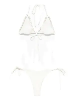 Бикини с треугольными чашками и металлическим декором