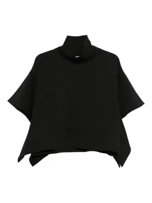 Топ с высоким воротником и вставками