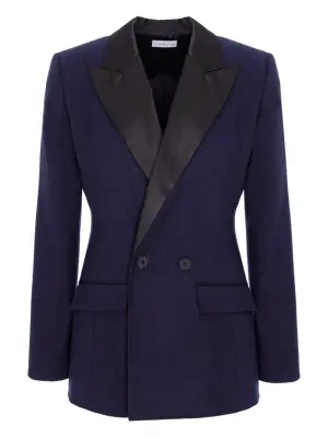 Двубортный блейзер MIDI с лацканами-шалькой