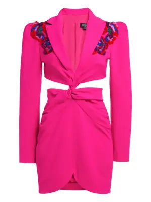 Креповое платье мини Posh с вырезами