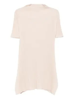 Платье с плиссировкой и воротником-стойкой