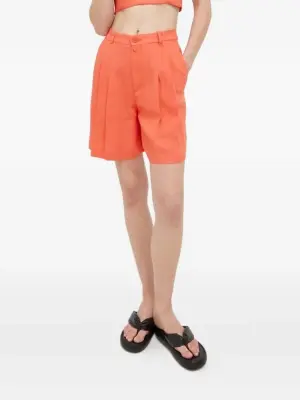 Шорты с завышенной талией и складками