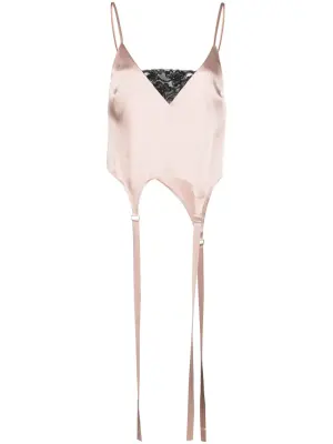 Топ на бретелях с кружевом