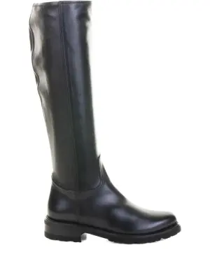 Кожаные сапоги до колена