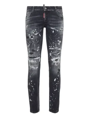 Джинсы с эффектом разбрызганной краски