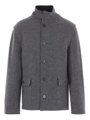 Куртка с высоким воротником из чистой шерсти